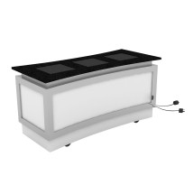 Bon Chef 50162 Contemporary Floating Top Buffet with 3 Built In Induction Stoves