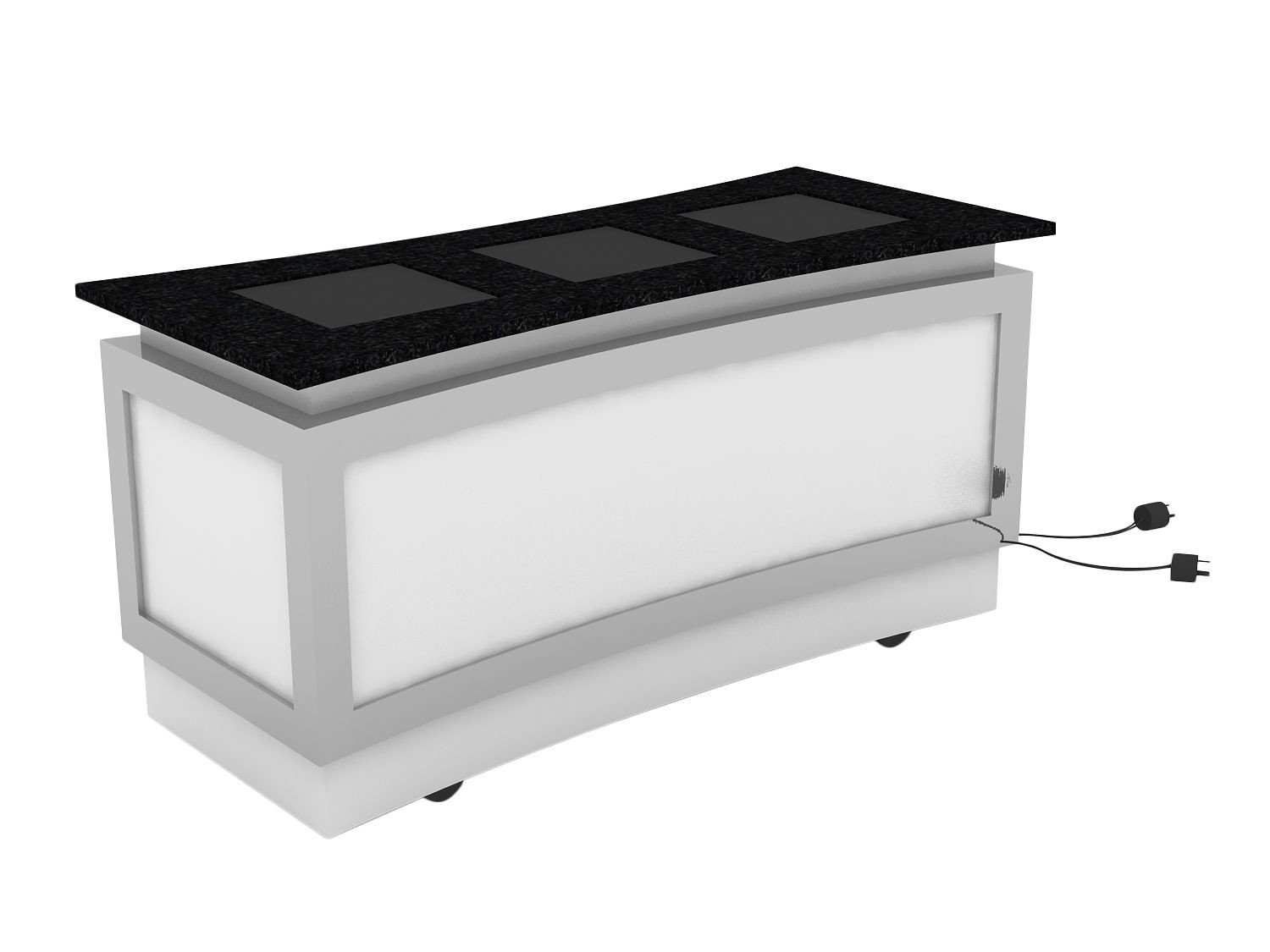 Bon Chef 50162 Contemporary Floating Top Buffet with 3 Built In Induction Stoves