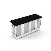 Bon Chef 50165 Alternate Design Buffet with Plain Top, with (3) 12083, 69" x 30" x 34"