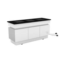Bon Chef 50166 Recessed Top Buffet with Three Built-In Induction Stoves