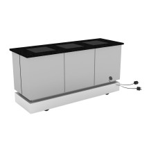 Bon Chef 50168 Contemporary Buffet with 3 Built In Induction Stoves