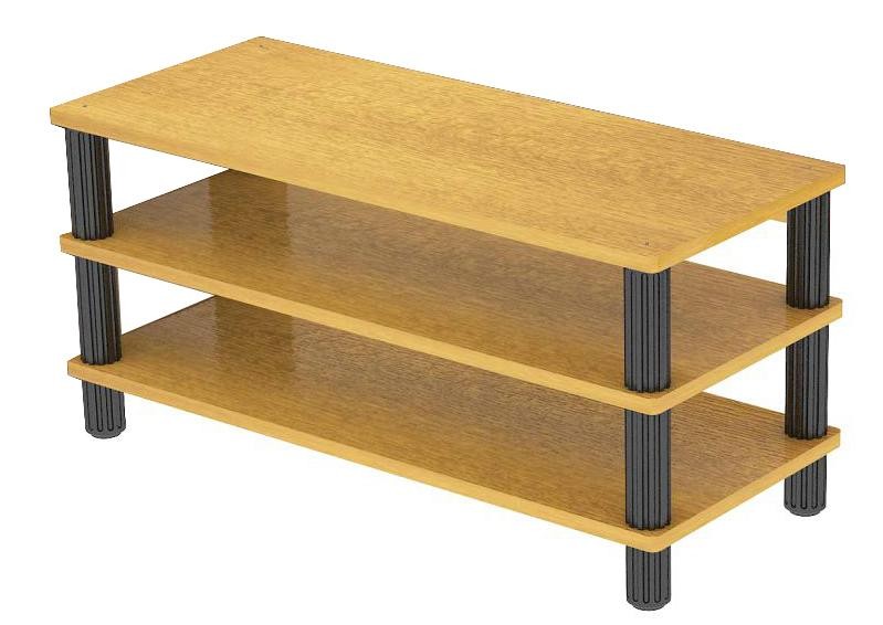 Bon Chef 50187LVWALNUT Large 3-Shelf Table Add-On for Flex Table