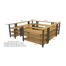 Bon Chef 50190LVCHERRY Large 4-Shelf Flex Table with Cherry Finish, 30" x 72" x 46"