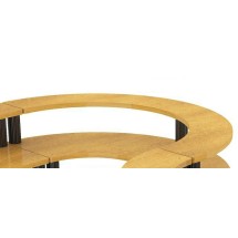 Bon Chef 50191LVCHERRY Half Round 4-Shelf Flex Table with Cherry Finish, 42" x 84" x 46"