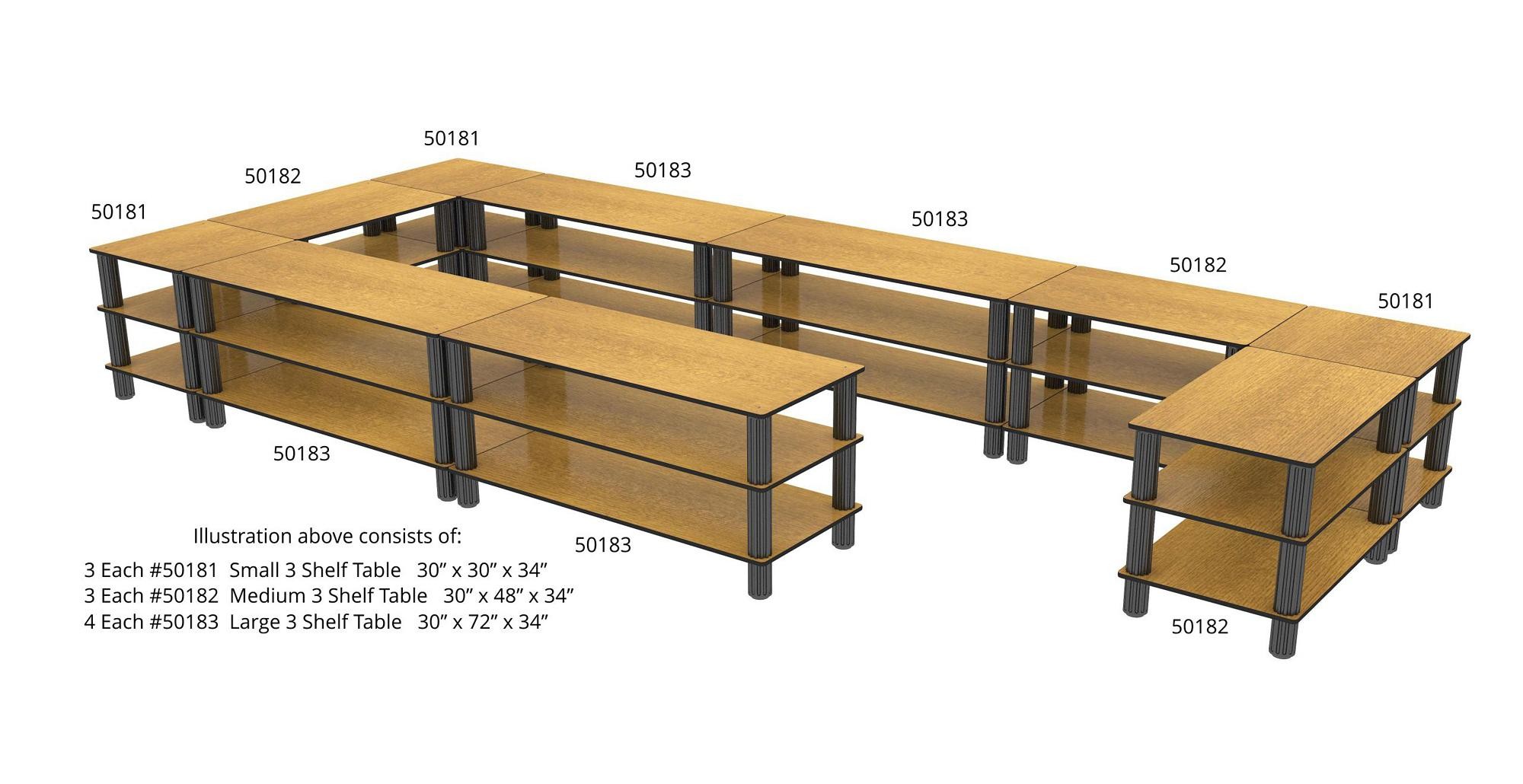 Bon Chef 50198LVCHERRY Small Corner Shelf Add-on for Flex Table