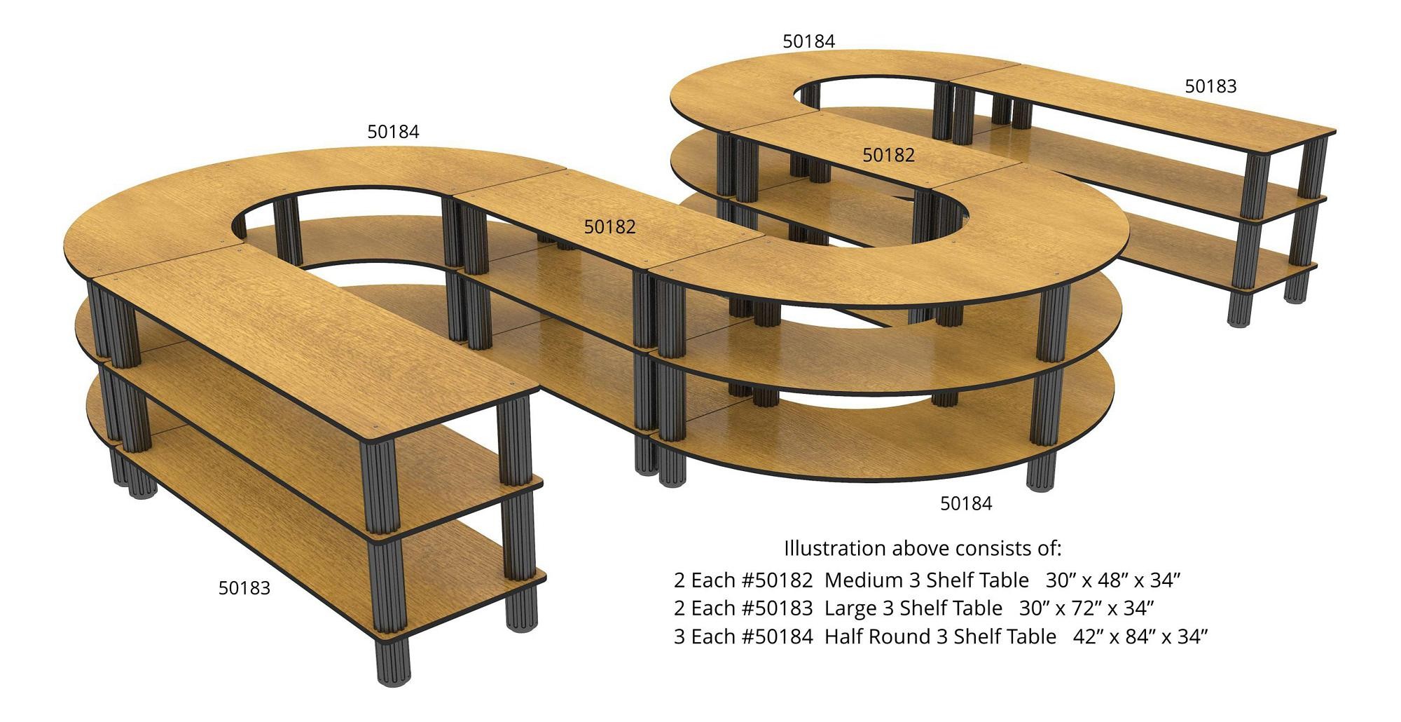 Bon Chef 50198WVWALNUT Small Corner Shelf Add-on for Flex Table
