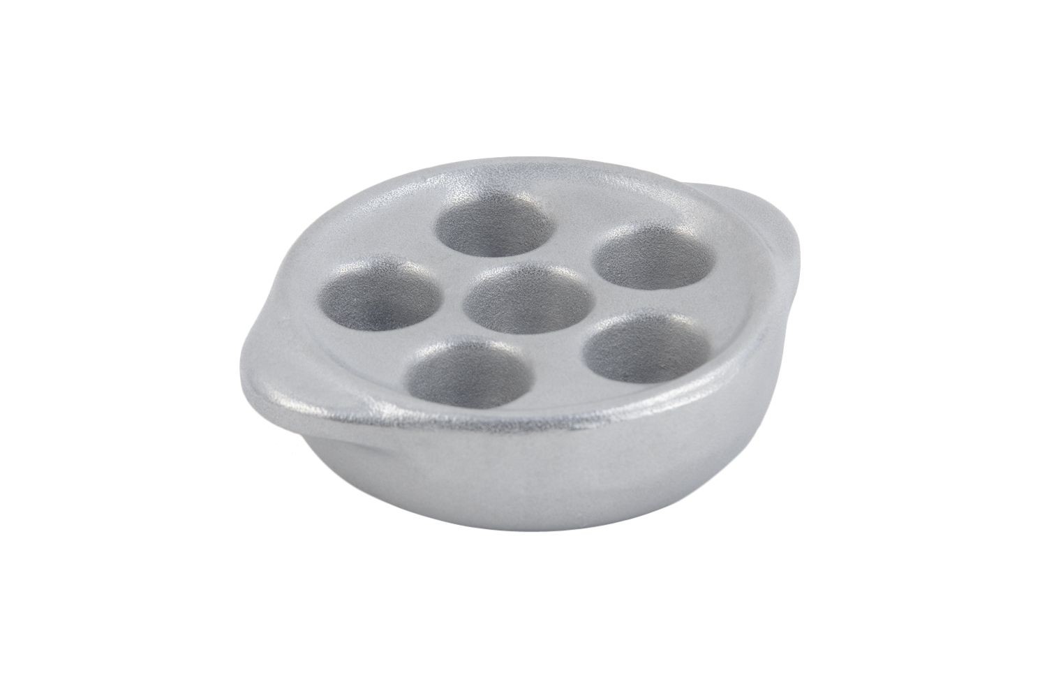 Bon Chef 5052P 6-Hole Snail Dish, Pewter Glo 4 1/4" Dia., Set of 6
