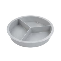 Bon Chef 5093P Round 3-Compartment Food Pan, Pewter Glo 15&quot; Dia.