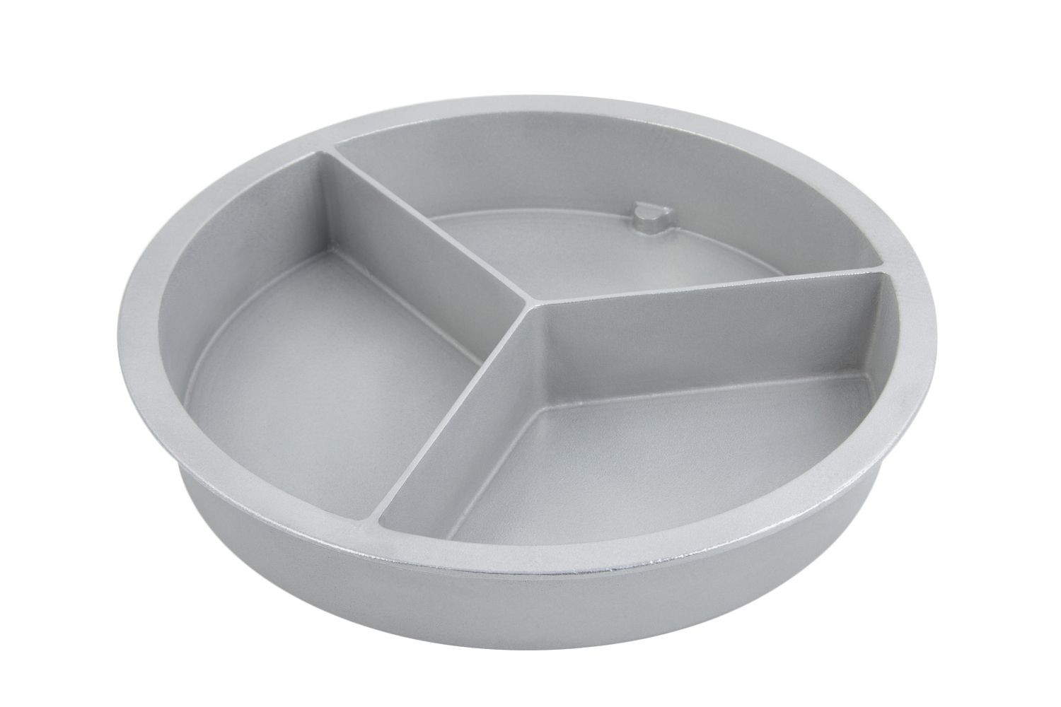 Bon Chef 5093P Round 3-Compartment Food Pan, Pewter Glo 15" Dia.