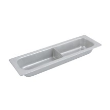 Bon Chef 5094DP Half-Size Long Chafer Food Pan with Divider, Pewter Glo 3 1/2 Qt.