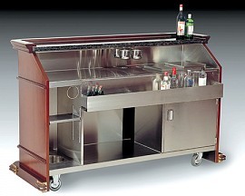 Bon Chef 51000SKSC Portable Liquor Bar with Sink, 75 7/8" x 28 5/8" x 47 1/8"