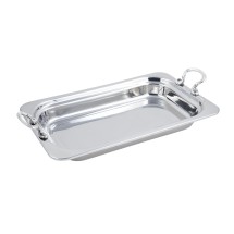 Bon Chef 5208HRSS Plain Design Rectangular Full-Size Food Pan with Round Stainless Steel Handles, 9 Qt.