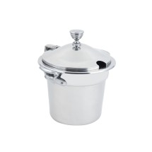 Bon Chef 5211WHCHRSS Plain Design Soup Tureen with Hinged Cover and Round Stainless Steel Handles, 7 Qt. 1 Pt.