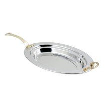 Bon Chef 5288HL Plain Design Oval Pan with Long Brass Handle, 2 1/2 Qt.