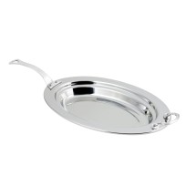 Bon Chef 5288HLSS Plain Design Oval Pan with Long Stainless Steel Handle, 2 1/2 Qt.