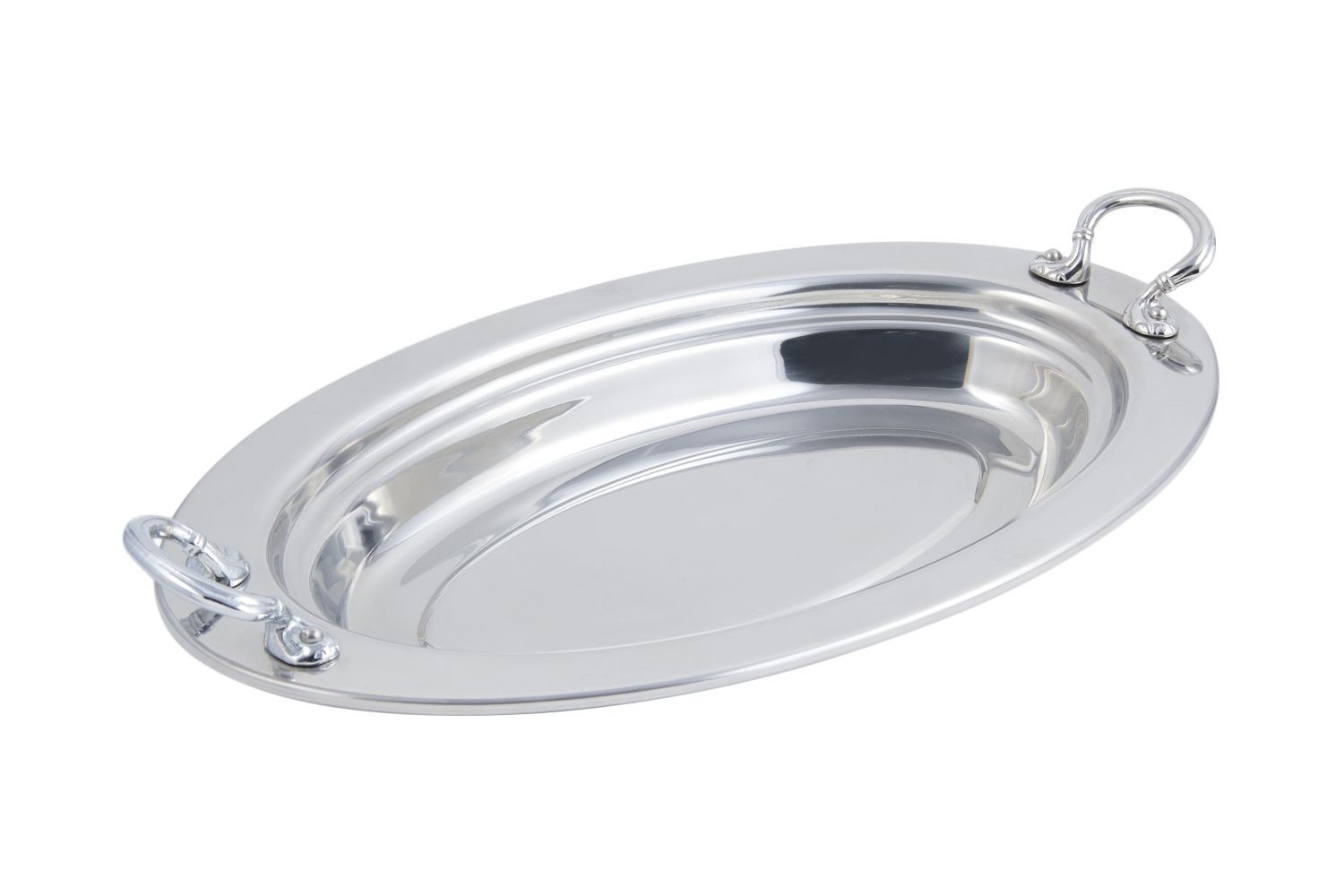 Bon Chef 5288HRSS Plain Design Oval Pan with Round Stainless Steel Handles, 2 1/2 Qt.