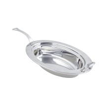 Bon Chef 5299HLSS Plain Design Oval Pan with Long Stainless Steel Handle, 6 Qt.