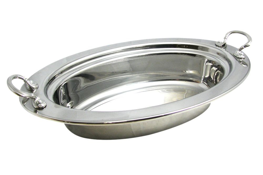 Bon Chef 5299HRSS Plain Design Oval Pan with Round Stainless Steel Handles, 6 Qt.