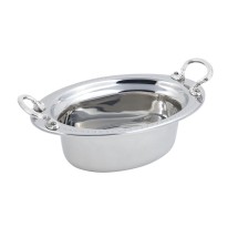 Bon Chef 5303HRSS Bolero Design Oval Food Pan with Round Stainless Steel Handles, 3 3/4 Qt.