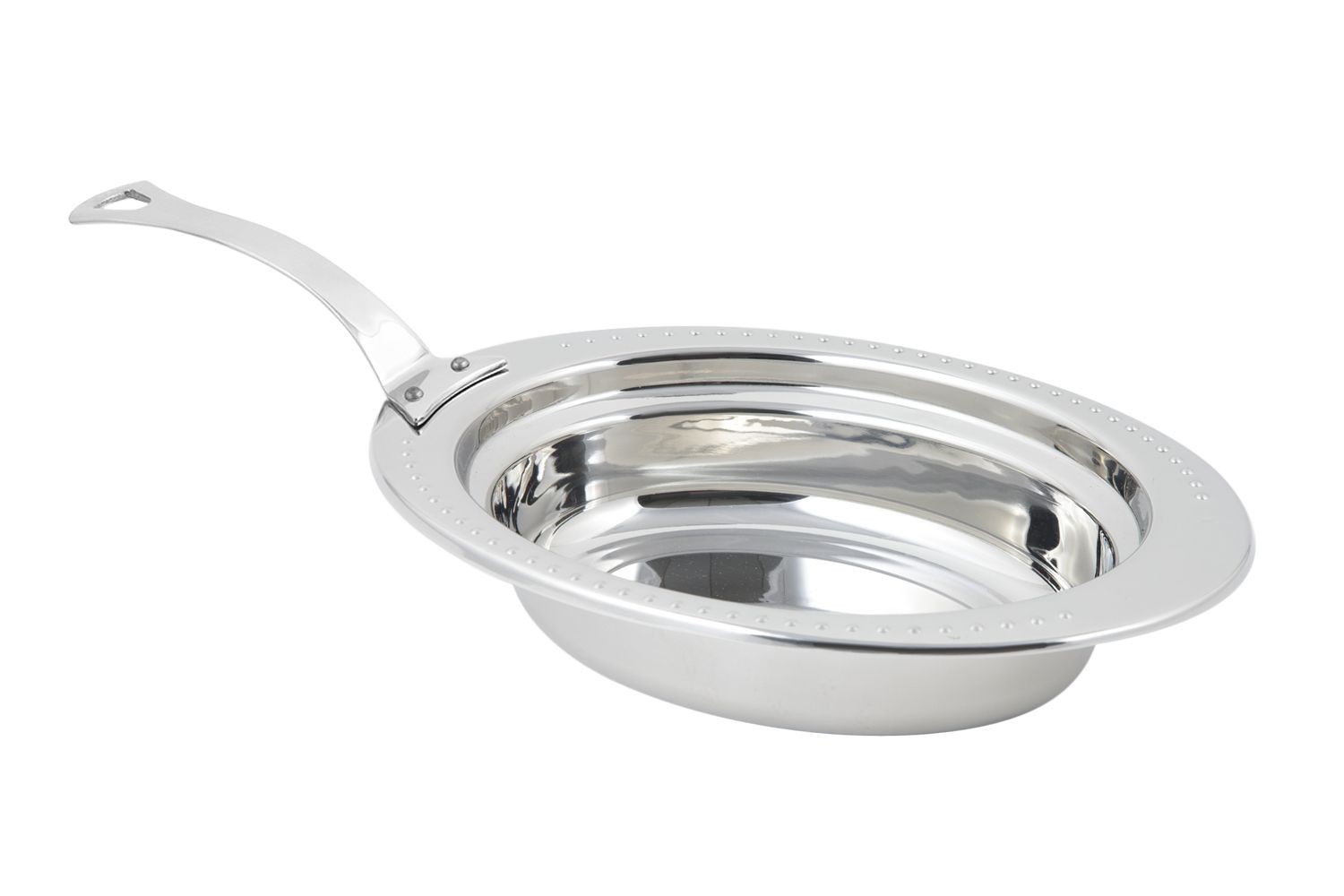 Bon Chef 5304HLSS Bolero Design Oval Food Pan with Long Stainless Steel Handle, 2 Qt.