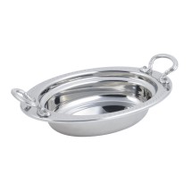 Bon Chef 5304HRSS Bolero Design Oval Food Pan with Round Stainless Steel Handles, 2 Qt.