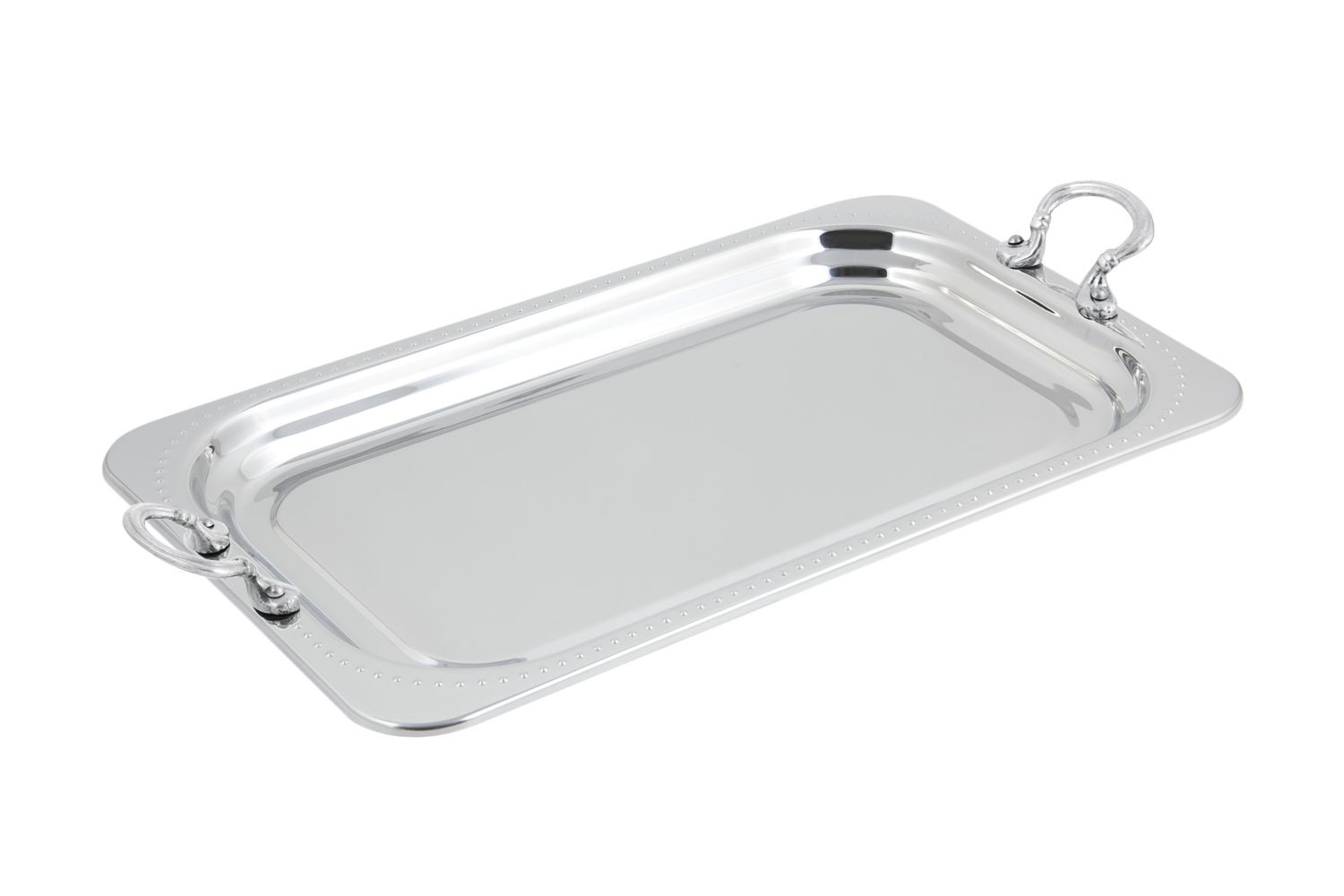 Bon Chef 5307HRSS Bolero Design Rectangular Full-Size Food Pan with Round Stainless Steel Handles, 4 1/2 Qt.