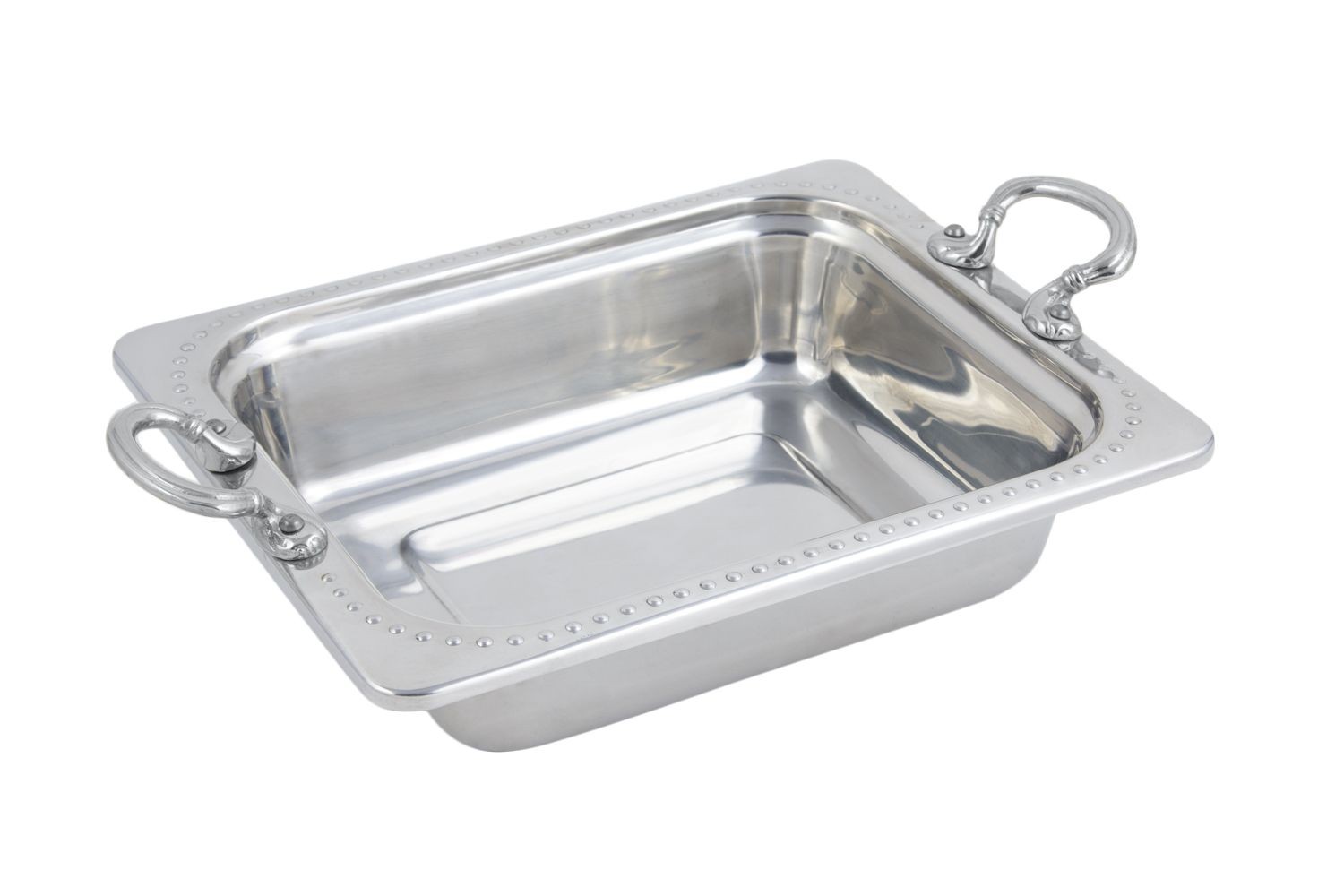 Bon Chef 5309HRSS Bolero Design Rectangular Half-Size Food Pan with Round Handles, 3 Qt.