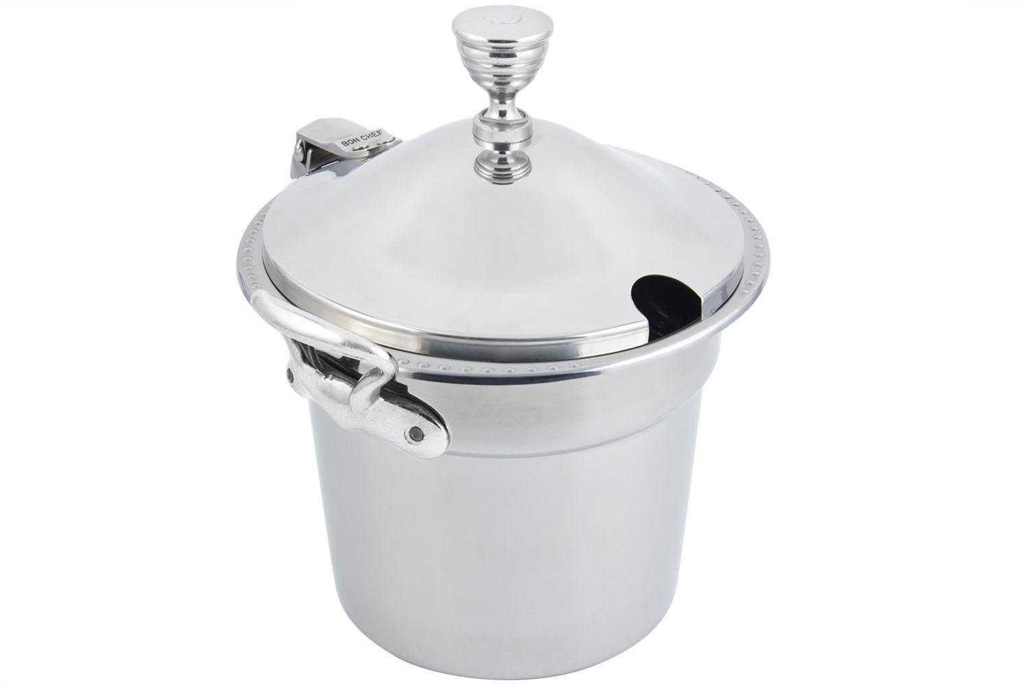 Bon Chef 5311WHCHRSS Bolero Design Soup Tureen with Hinged Cover and Round Handles, 7 Qt. 1 Pt.