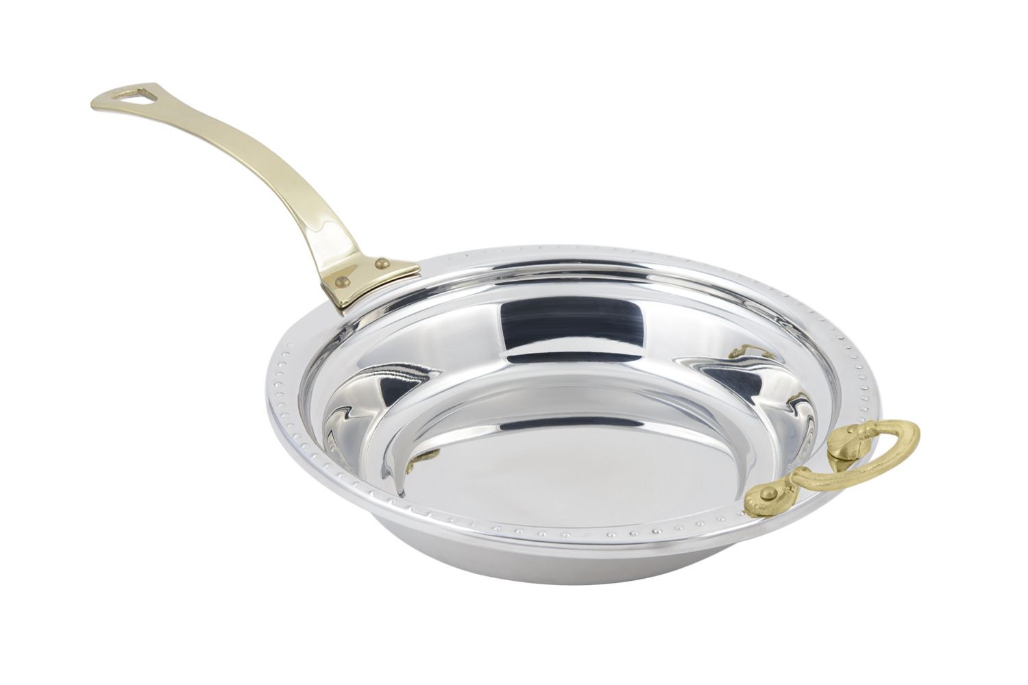 Bon Chef 5355HL Bolero Design Casserole Dish with Long Brass Handle, 2 1/2 Qt.