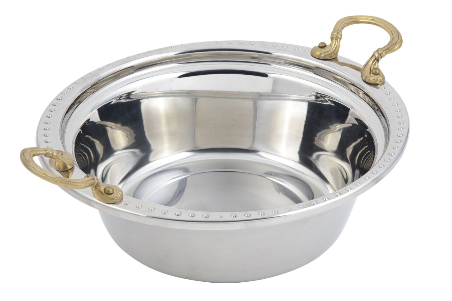 Bon Chef 5356HR Bolero Design Casserole Dish with Round Brass Handles, 4 Qt.