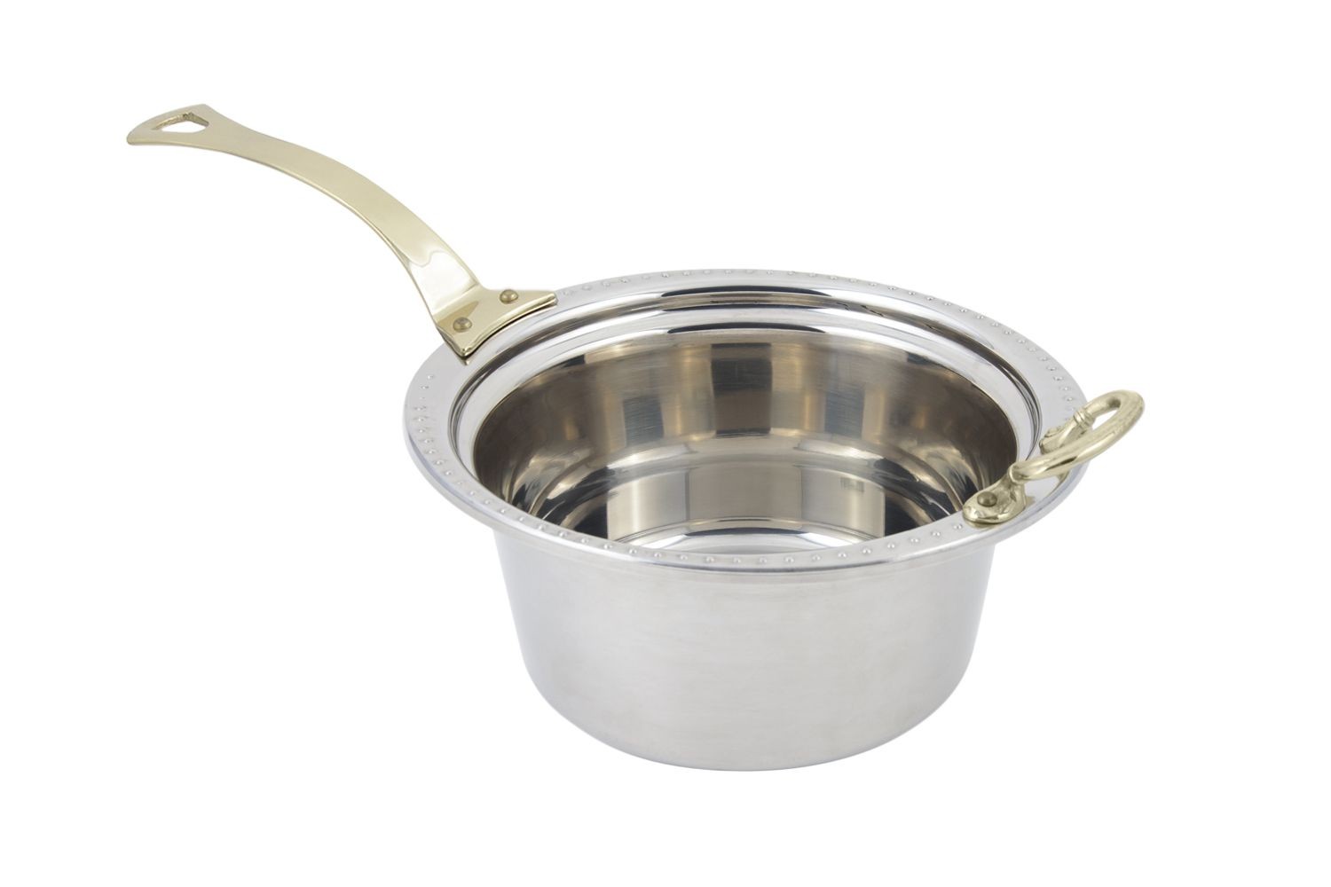Bon Chef 5360HL Bolero Design Casserole Dish with Long Brass Handle, 5 Qt.
