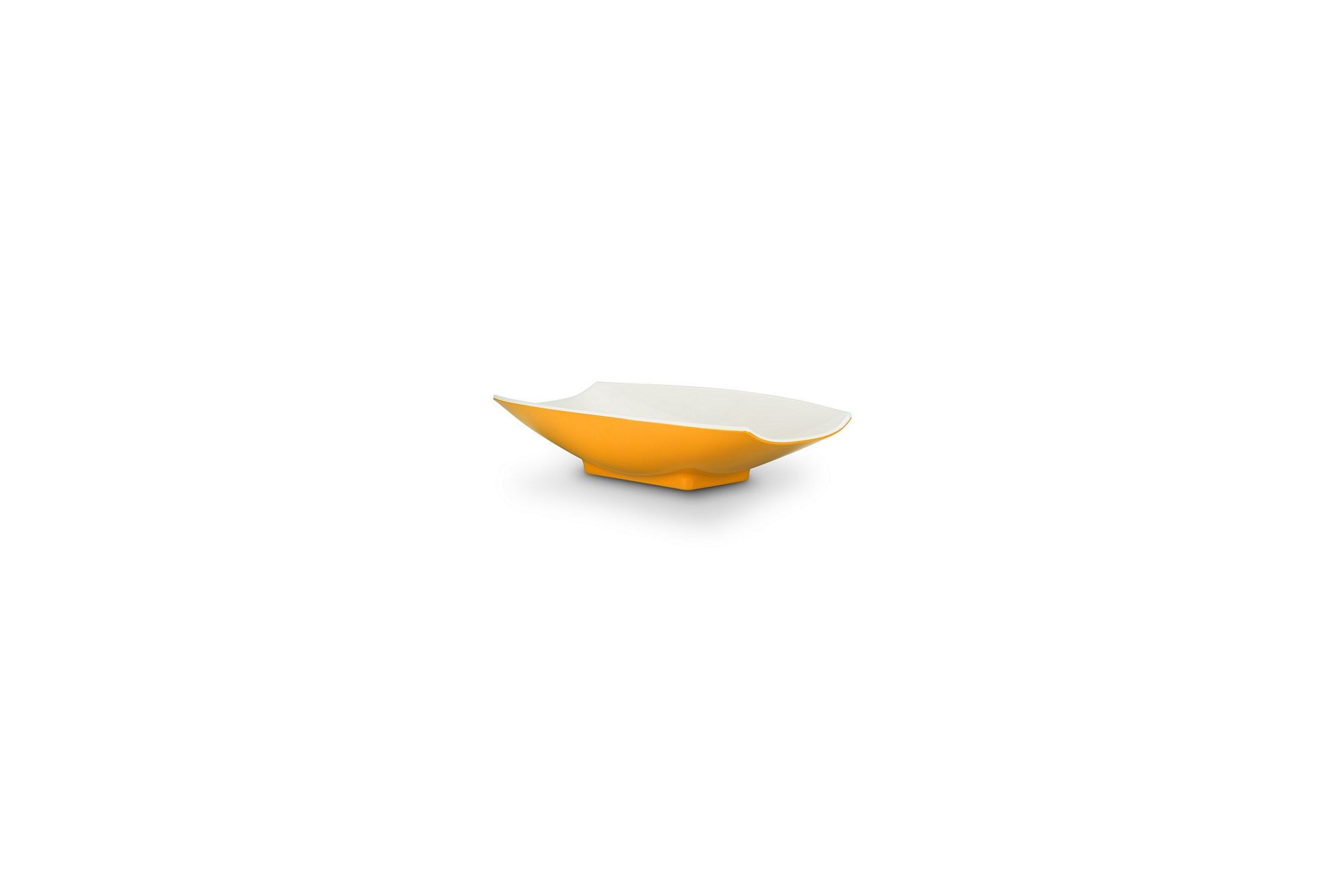 Bon Chef 53700-2ToneYellow Melamine Curves Bowl, Yellow Outside/White Inside 4 oz.
