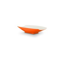 Bon Chef 53702-2ToneOrange Melamine Curves Bowl, Orange Outside/White Inside 24 oz.