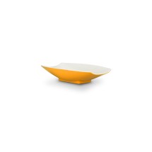 Bon Chef 53702-2ToneYellow Melamine Curves Bowl, Yellow Outside/White Inside 24 oz.
