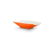 Bon Chef 53703-2ToneOrange Melamine Curves Bowl, Orange Outside/White Inside 1 Qt.