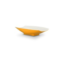 Bon Chef 53703-2ToneYellow Melamine Curves Bowl, Yellow Outside/White Inside 1 Qt.