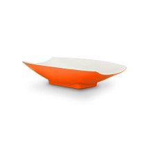 Bon Chef 53704-2ToneOrange Melamine Curves Bowl, Orange Outside/White Inside 2 Qt.