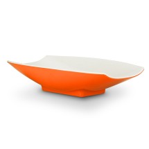 Bon Chef 53705-2ToneOrange Melamine Curves Bowl, Orange Outside/White Inside 5 Qt.
