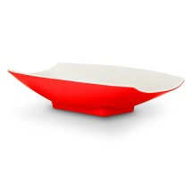 Bon Chef 53705-2ToneRed Melamine Curves Bowl, Red Outside/White Inside 5 Qt.