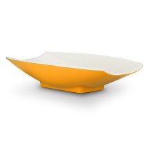 Bon Chef 53705-2ToneYellow Melamine Curves Bowl, Yellow Outside/White Inside 5 Qt.