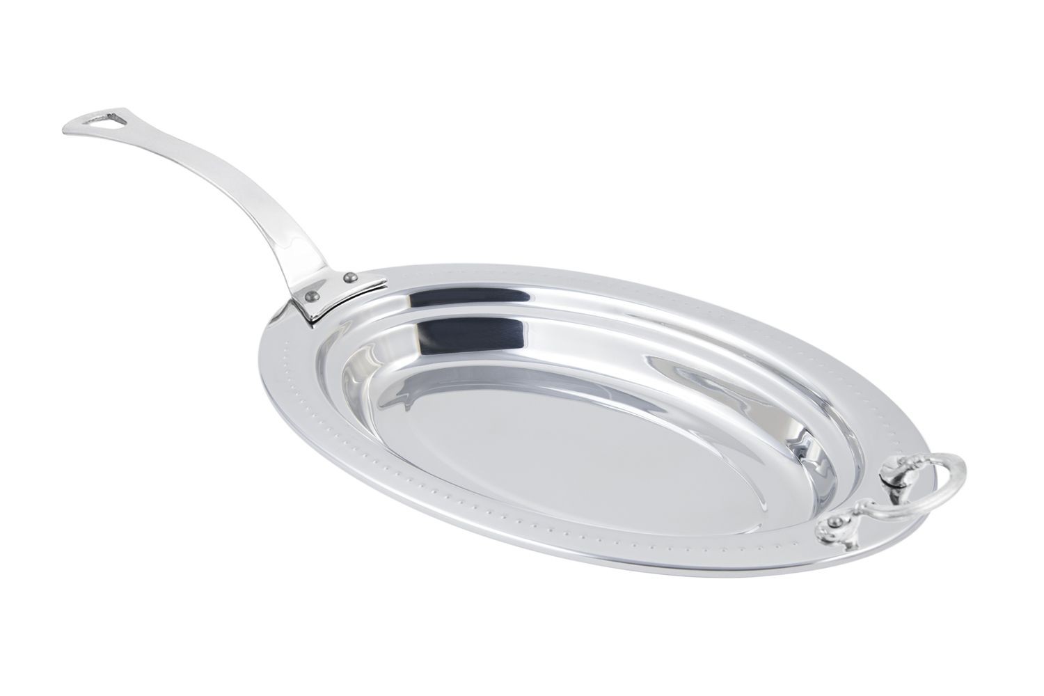 Bon Chef 5388HLSS Bolero Design Oval Pan with Long Handle, 2 1/2 Qt.