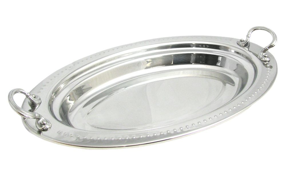 Bon Chef 5388HRSS Bolero Design Oval Pan with Round Handles, 2 1/2 Qt.
