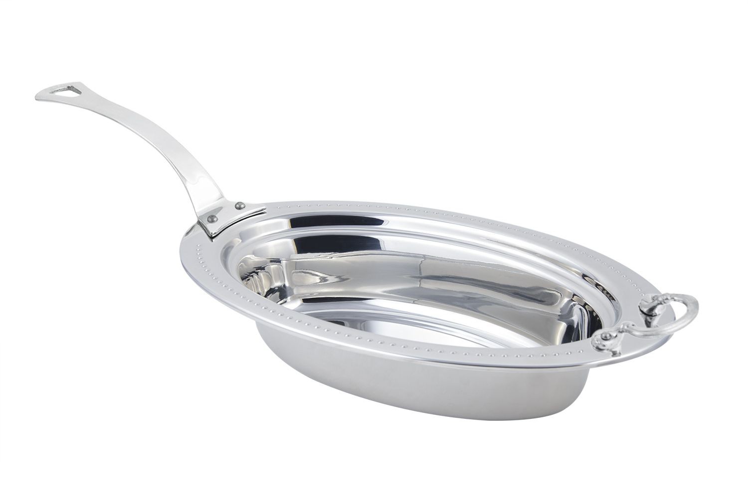 Bon Chef 5399HLSS Bolero Design Oval Pan with Long Handle, 6 Qt.