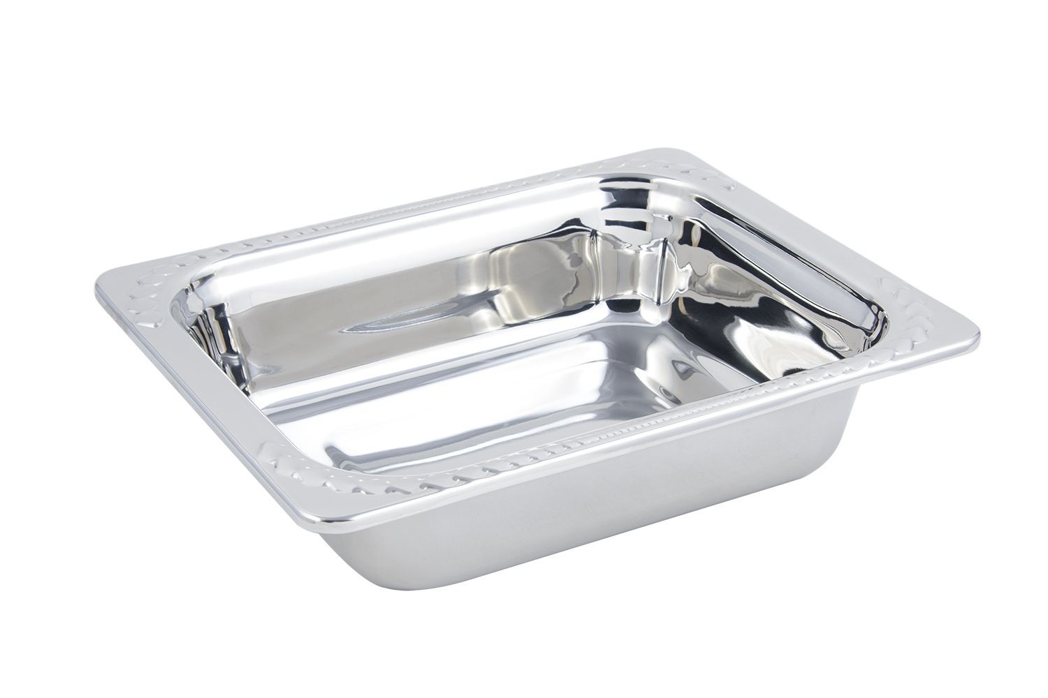 Bon Chef 5409 Laurel Design Rectangular Half-Size Food Pan, 3 Qt.