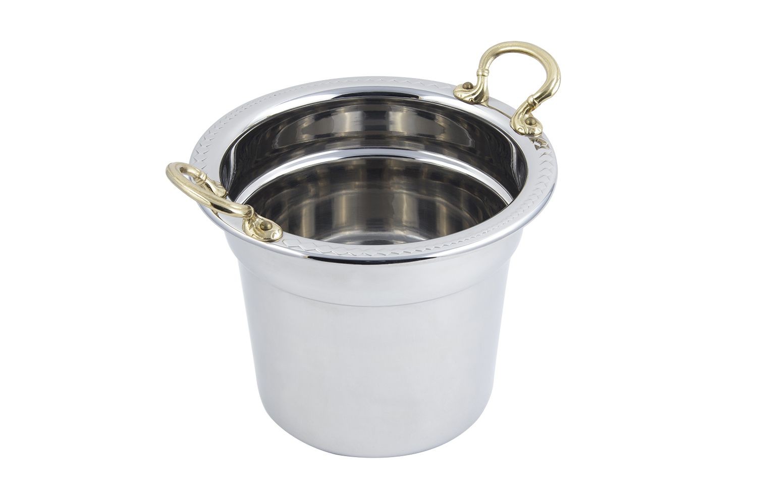 Bon Chef 5411HR Laurel Design Soup Tureen with Round Brass Handles, 7 Qt. 1 Pt.
