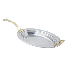 Bon Chef 5488HL Laurel Design Oval Pan with Long Brass Handle, 2 1/2 Qt.