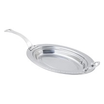 Bon Chef 5488HLSS Laurel Design Oval Pan with Long Handle, 2 1/2 Qt.