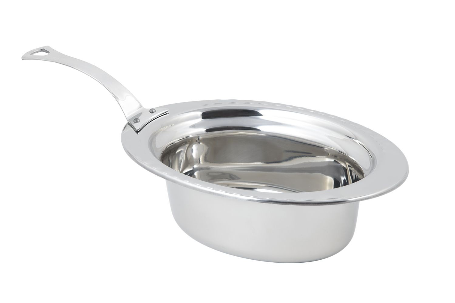 Bon Chef 5603HLSS Arches Design Oval Food Pan with Long Handle, 3 3/4 Qt.