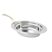 Bon Chef 5604HL Arches Design Oval Food Pan with Long Brass Handle, 2 Qt.