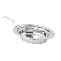 Bon Chef 5604HLSS Arches Design Oval Food Pan with Long Handle, 2 Qt.